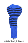 Royal Blue and Black Club Sock Golf Headcover | Peanuts and Golf