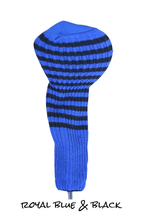 Royal Blue and Black Club Sock Golf Headcover | Peanuts and Golf