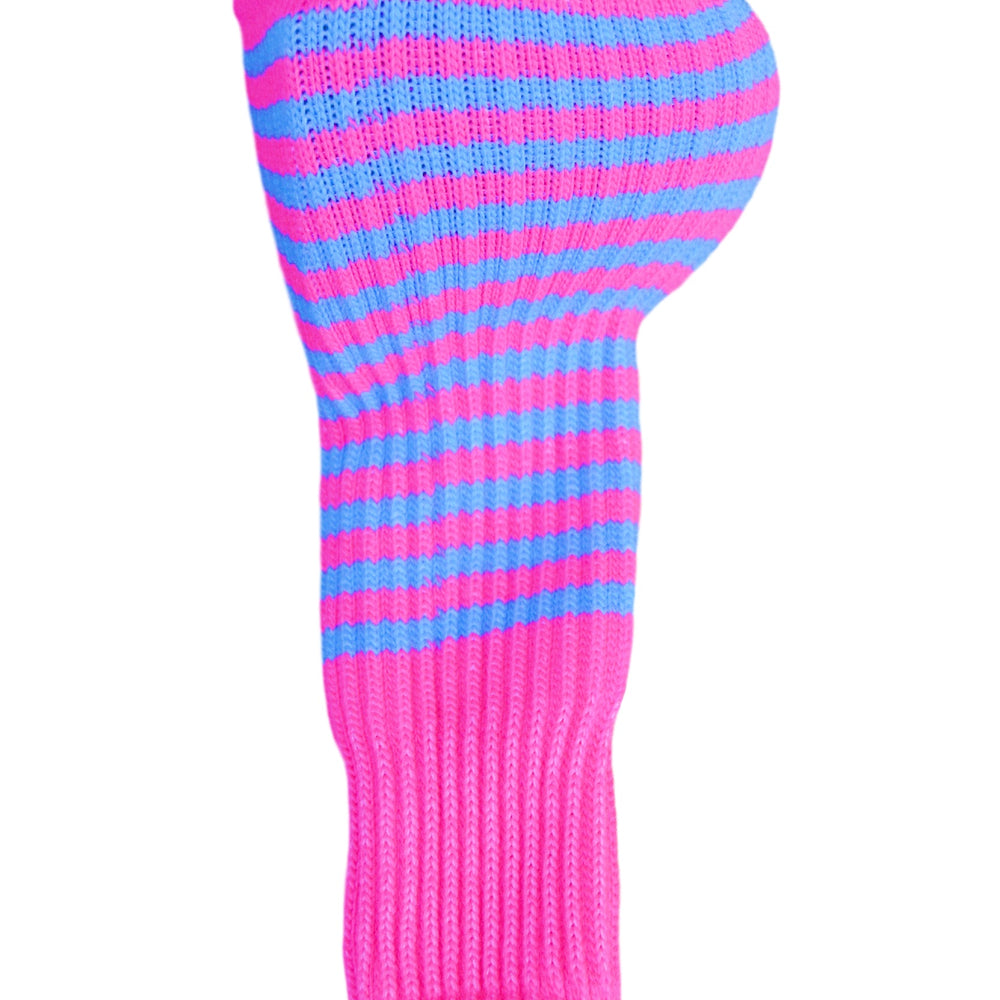 Ruby Pink and Light Blue Club Sock Golf Headcover