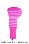 Ruby Pink and Light Rose Pink Club Sock Golf Headcover | Peanuts and Golf