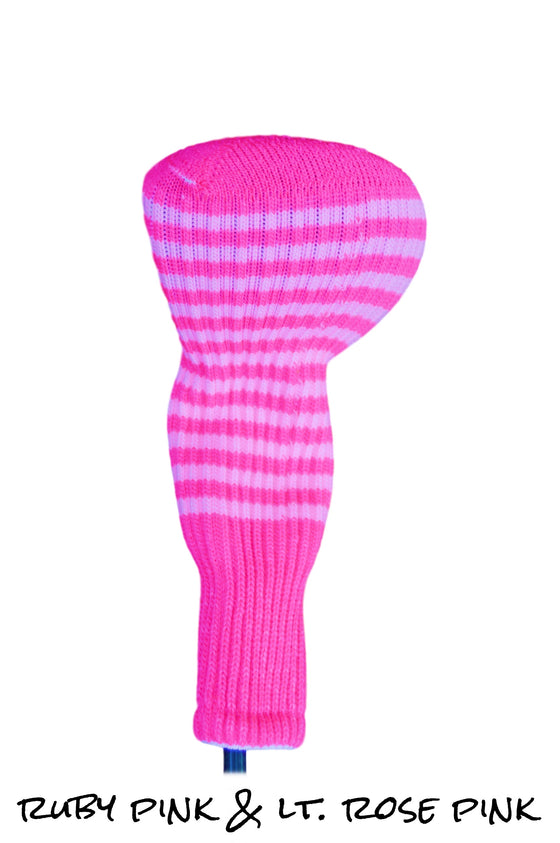 Ruby Pink and Light Rose Pink Club Sock Golf Headcover