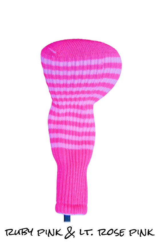 Ruby Pink and Light Rose Pink Club Sock Golf Headcover | Peanuts and Golf