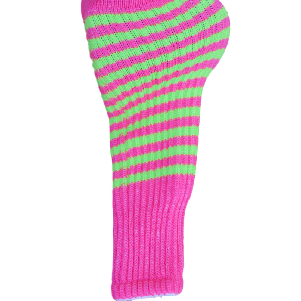 Ruby Pink and Lime Green Club Sock Golf Headcover