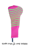 Ruby Pink and Lime Green Club Sock Golf Headcover | Peanuts and Golf