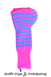 Ruby Pink and Turquoise Club Sock Golf Headcover | Peanuts and Golf