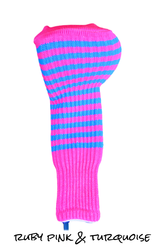 Ruby Pink and Turquoise Club Sock Golf Headcover | Peanuts and Golf
