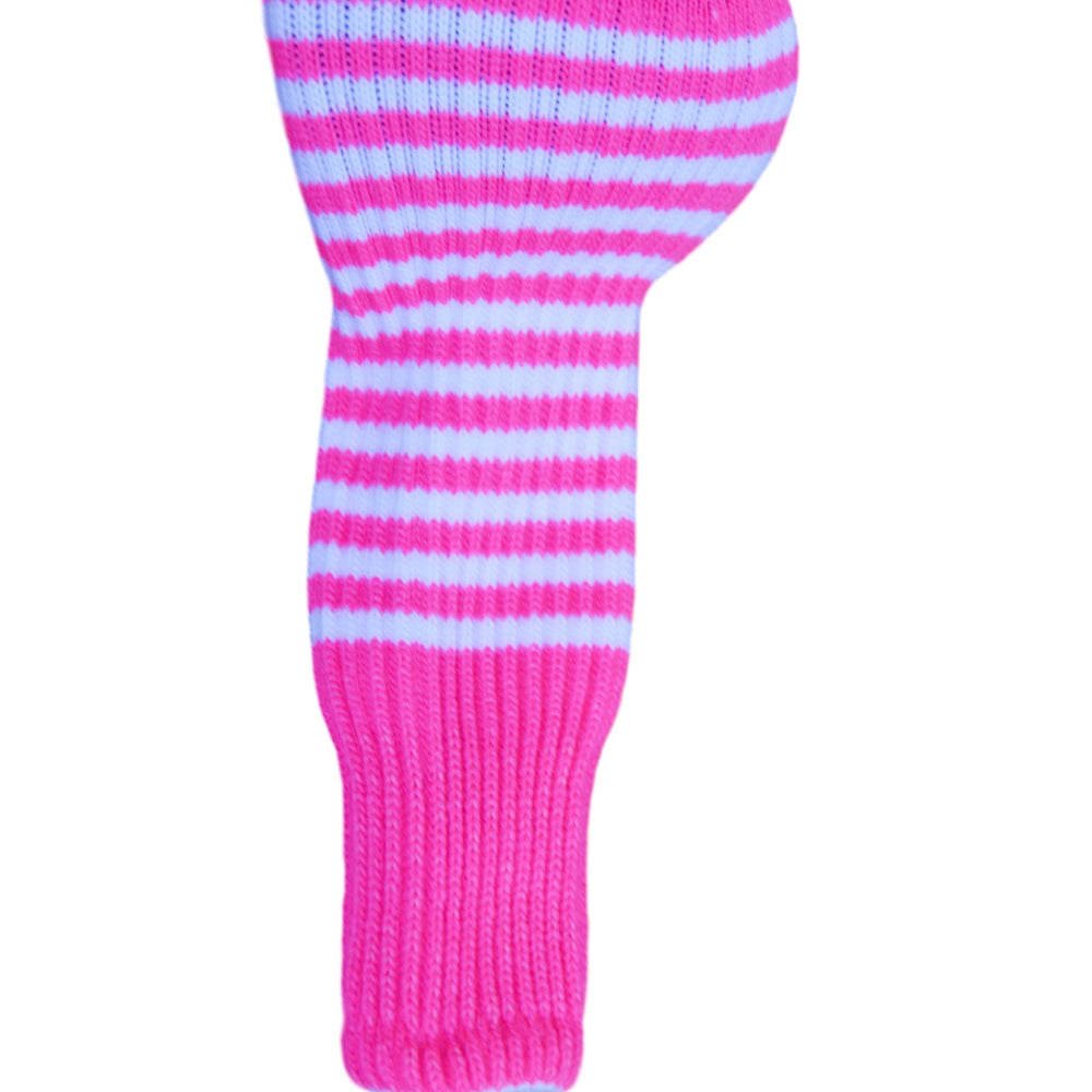 Ruby Pink and White Club Sock Golf Headcover