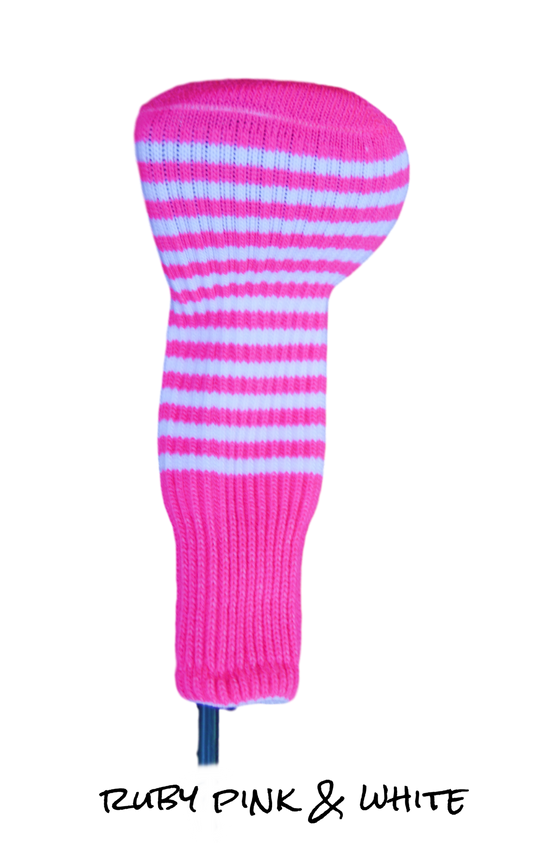 Ruby Pink and White Club Sock Golf Headcover | Peanuts and Golf