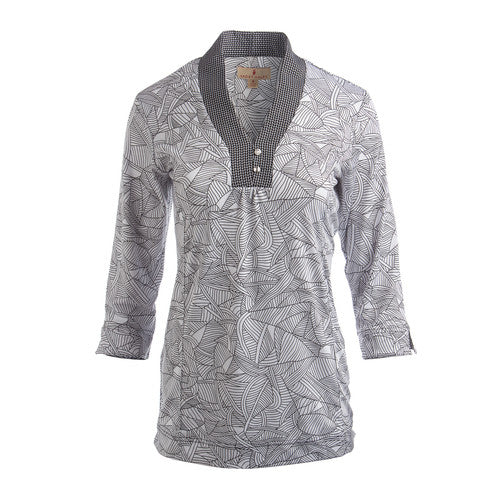 Sport Haley Mirabel 3/4 Sleeve Print Tunic Polo
