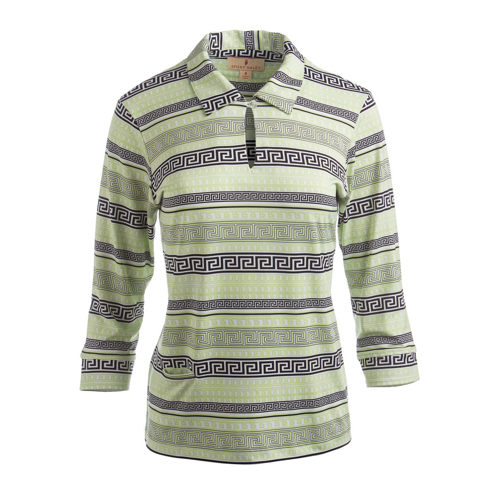 Sport Haley Esmerelda 3/4 Sleeve Ancient World Print Tunic Polo
