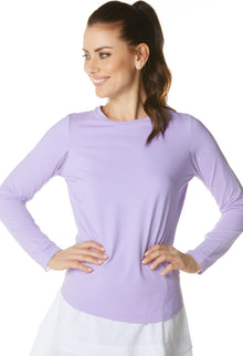  Ibkul Long Sleeve Crew Neck Sun Shirt: Lavender  | SPF 50