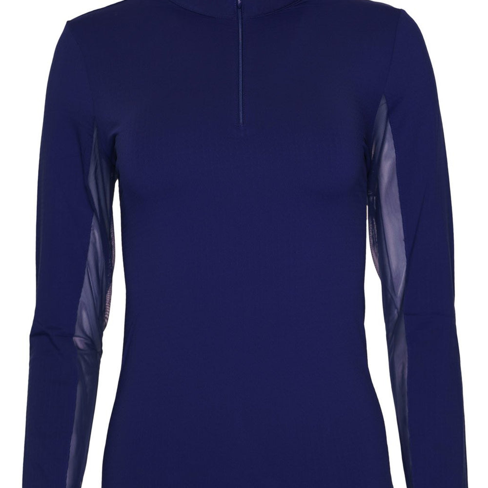 
                      
                        Ibkul Solid  Mock Neck Top -  Navy
                      
                    