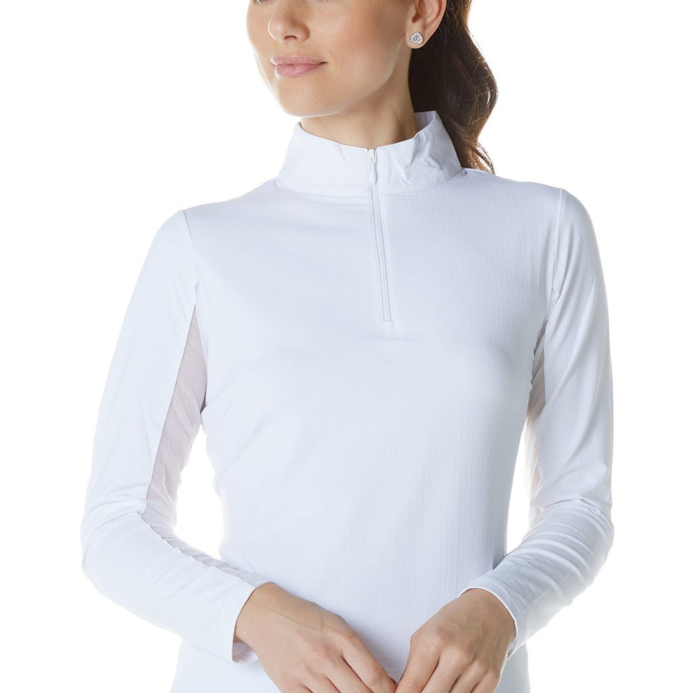 Ibkul Solid Mock Neck Top - White