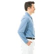 SanSoleil Mens Solcool Long Sleeve Check Button Polo - SUBMARINE BLUE