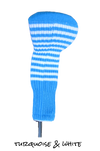 Turquoise and White Club Sock Golf Headcover | Peanuts and Golf