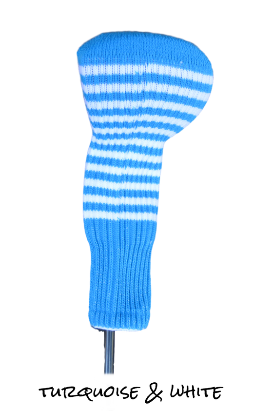 Turquoise and White Club Sock Golf Headcover | Peanuts and Golf