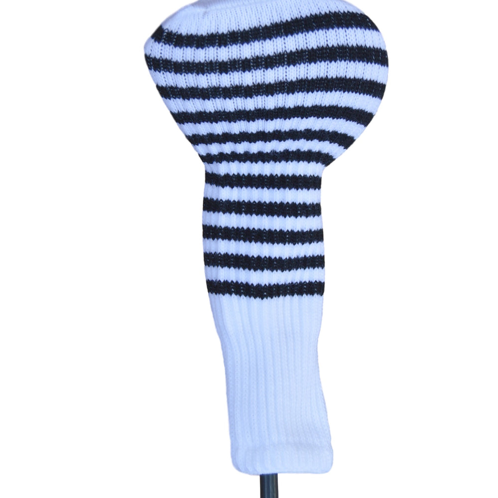 White and Black Club Sock Golf Headcover