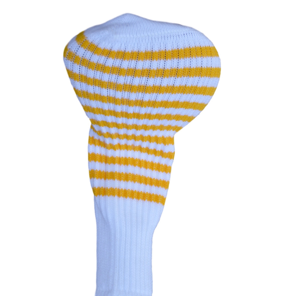 White and Gold Club Sock Golf Headcover