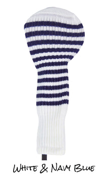 White and Navy Club Sock Golf Headcover