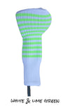 White and Lime Green Club Sock Golf Headcover