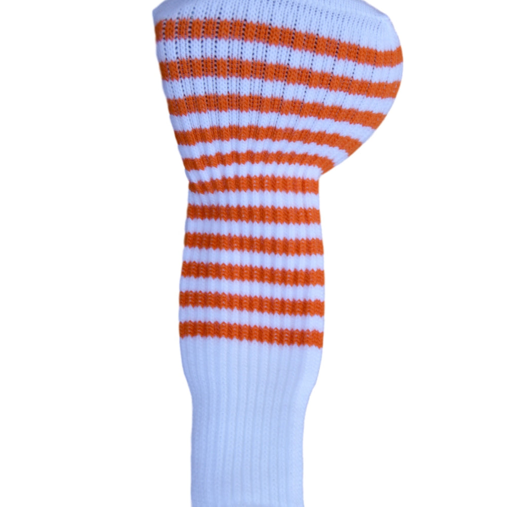 
                      
                        White and Orange Club Sock Golf Headcover
                      
                    