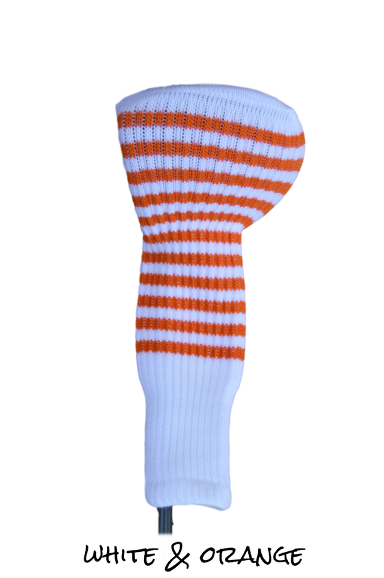 White and Orange Club Sock Golf Headcover | Peanuts and Golf