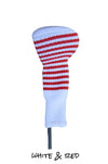 White and Red Club Sock Golf Headcover