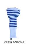 White and Royal Blue Club Sock Golf Headcover | Peanuts and Golf