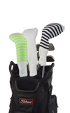White and Aqua Club Sock Golf Headcover