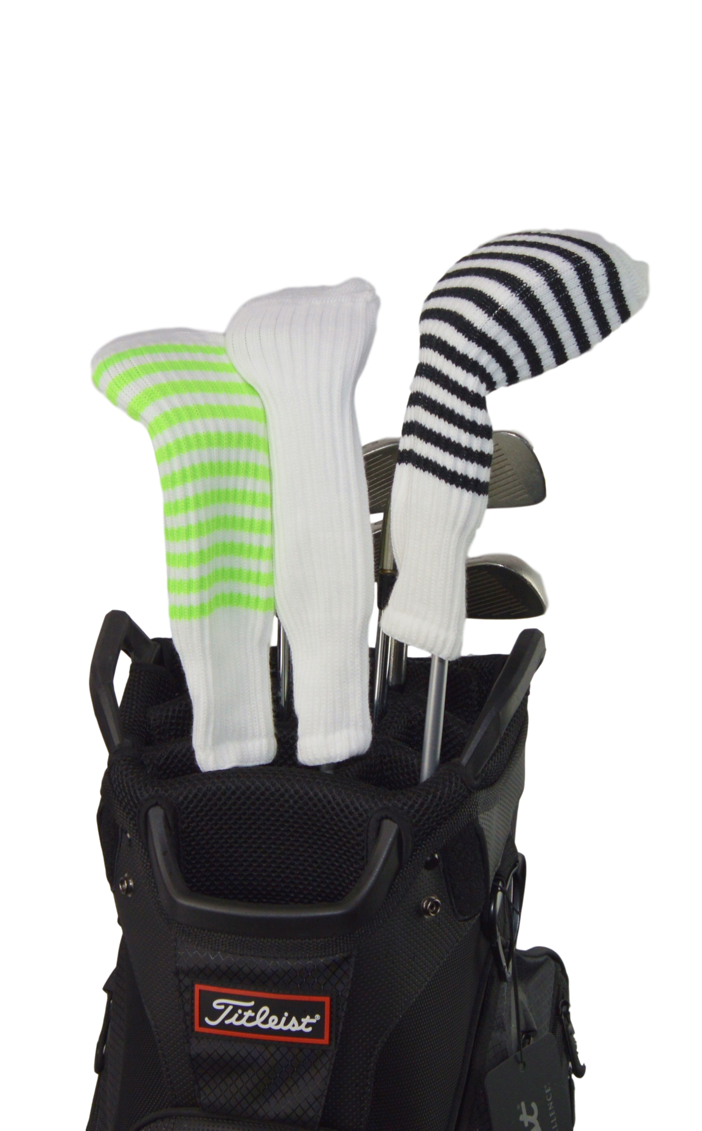 White and Red Club Sock Golf Headcover
