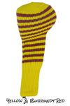 Yellow and Burgundy Red Club Sock Golf Headcover