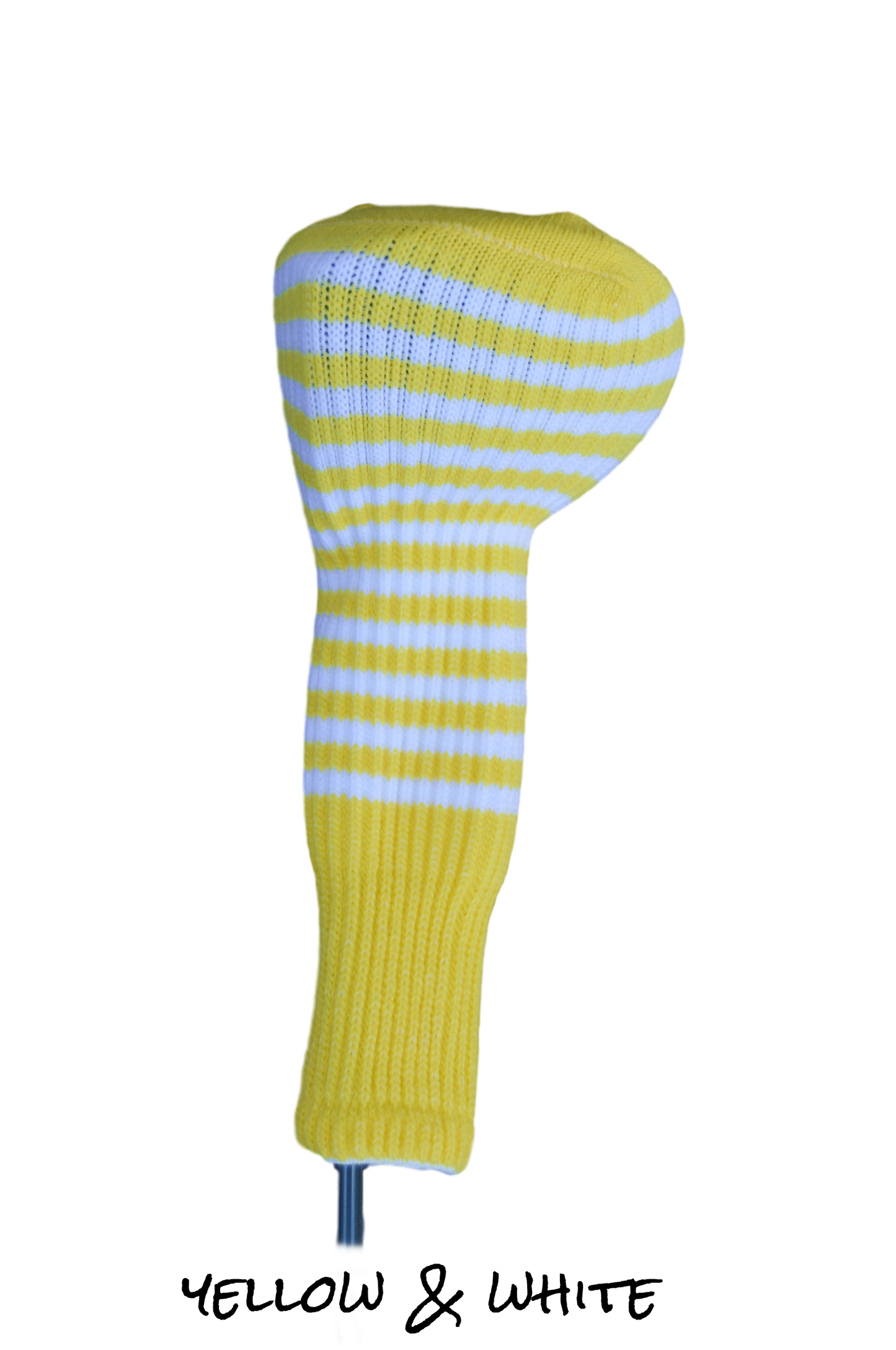 Yellow and White Club Sock Golf Headcover