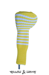 Yellow and White Club Sock Golf Headcover